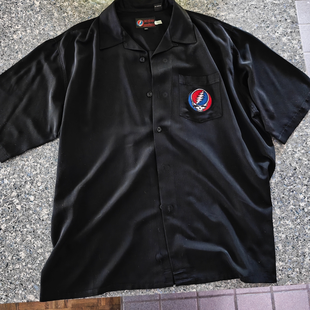 Grateful Dead Dragonfly Black Short-Sleeve Button-Up Shirt